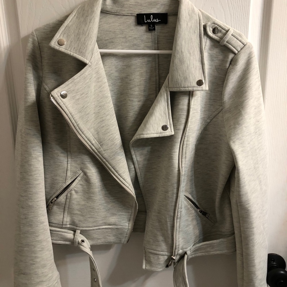 Lulus heather grey zip up jacket
